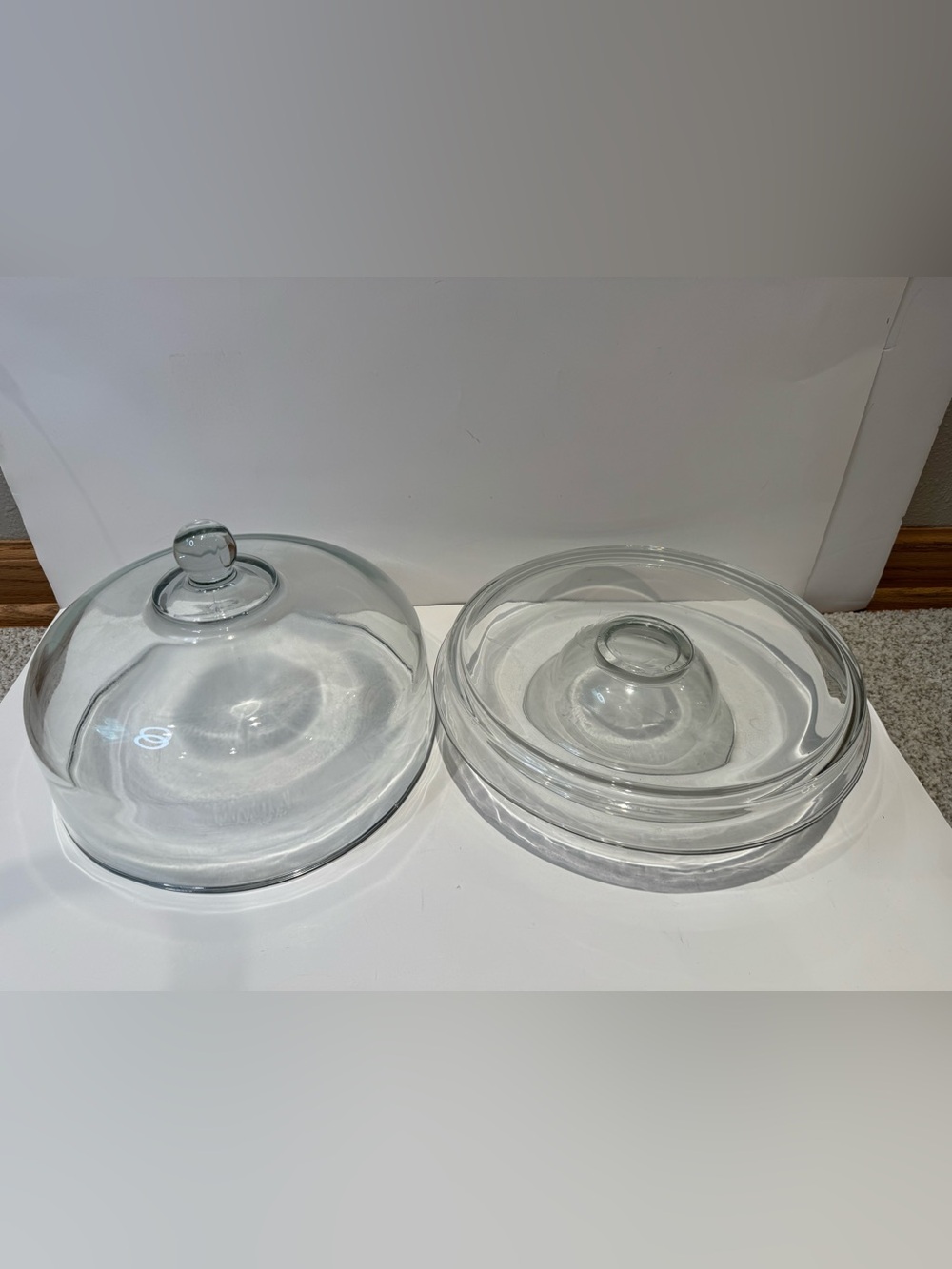 2-Piece Clear Glass Cake / Chip Dip Holder with Dome Cover with Round Knob - Picture 4 of 10